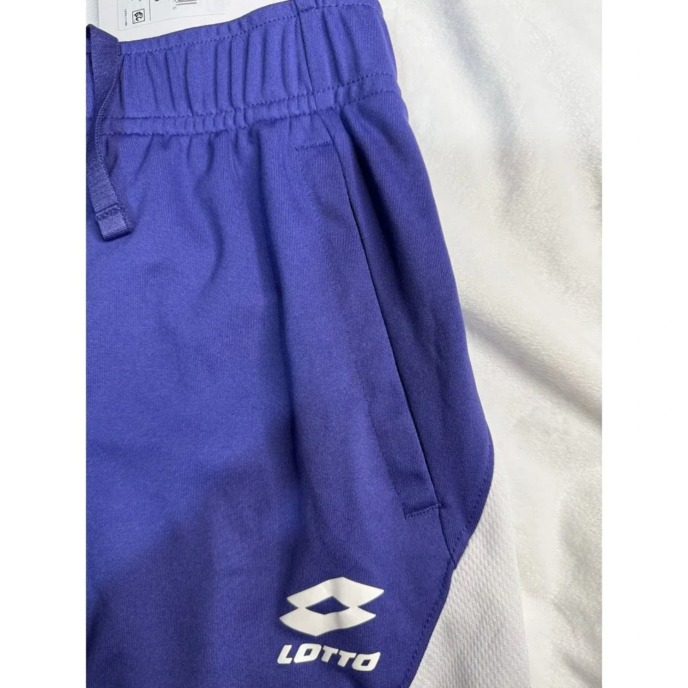 Lotto Kids Soccer Shorts Purple Drawstring Elastic Waist Size M